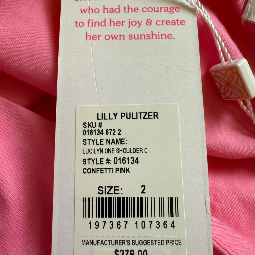 Lilly Pulitzer Lucilyn One Shoulder Midi Dress Confetti Pink Retails $278 Boho - Picture 8 of 12